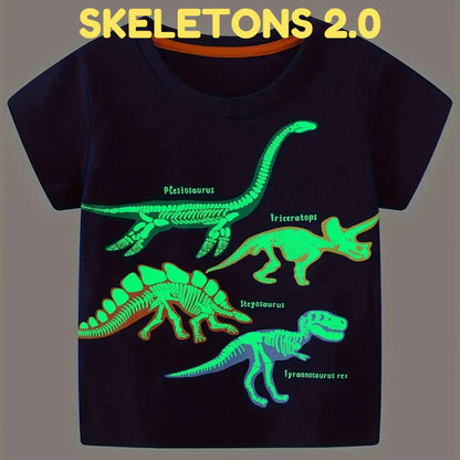 Icone™ DinoShirt: Børns T-shirt der Lyser i Mørket