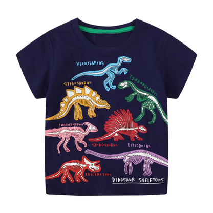 Icone™ DinoShirt: Børns T-shirt der Lyser i Mørket