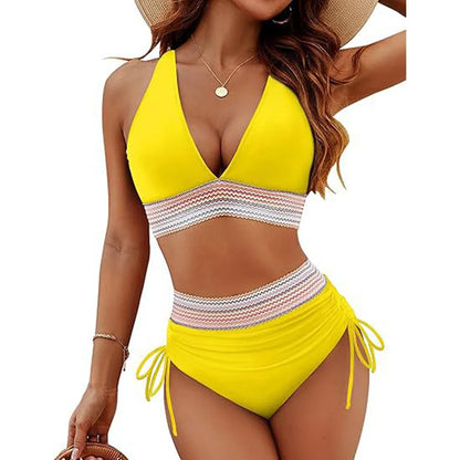 Icone™ Snøre Bikini: Elegant Højtaljet To-Delt Snøre Bikini