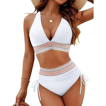 Icone™ Snøre Bikini: Elegant Højtaljet To-Delt Snøre Bikini