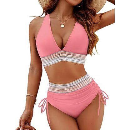 Icone™ Snøre Bikini: Elegant Højtaljet To-Delt Snøre Bikini