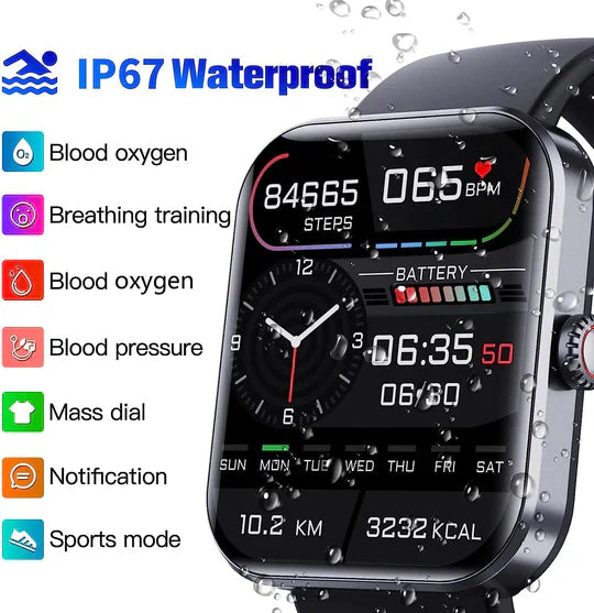 Ikke-invasiv blodsukker smartwatch med fitness tracking