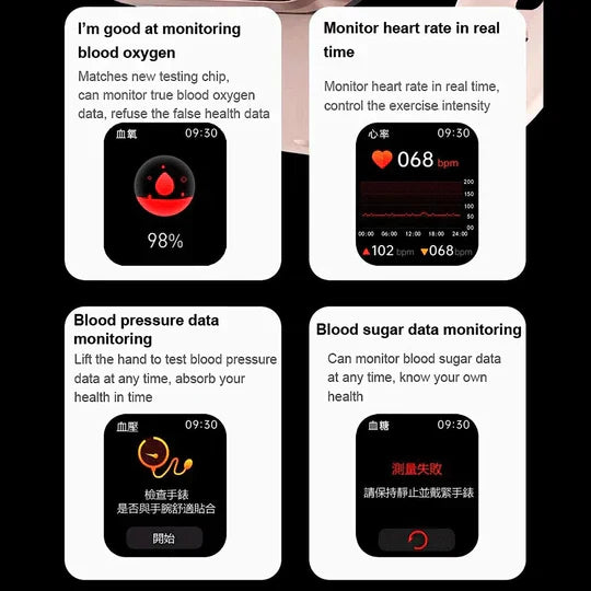 Ikke-invasiv blodsukker smartwatch med fitness tracking