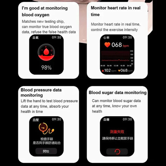Ikke-invasiv blodsukker smartwatch med fitness tracking