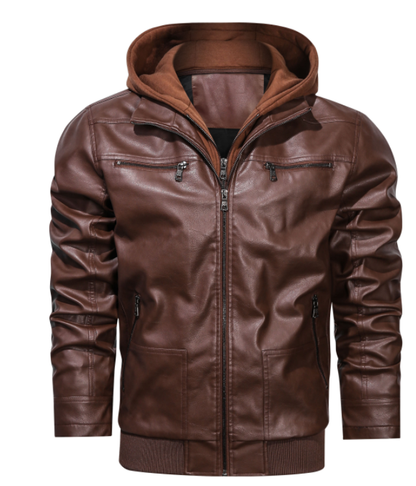 Toumani | Veste en cuir à capuche pour homme