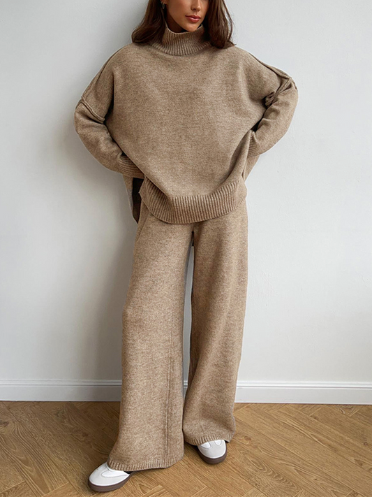 Romy | Ensemble Pantalon et Col Roulé Oversize Femme - Image 1