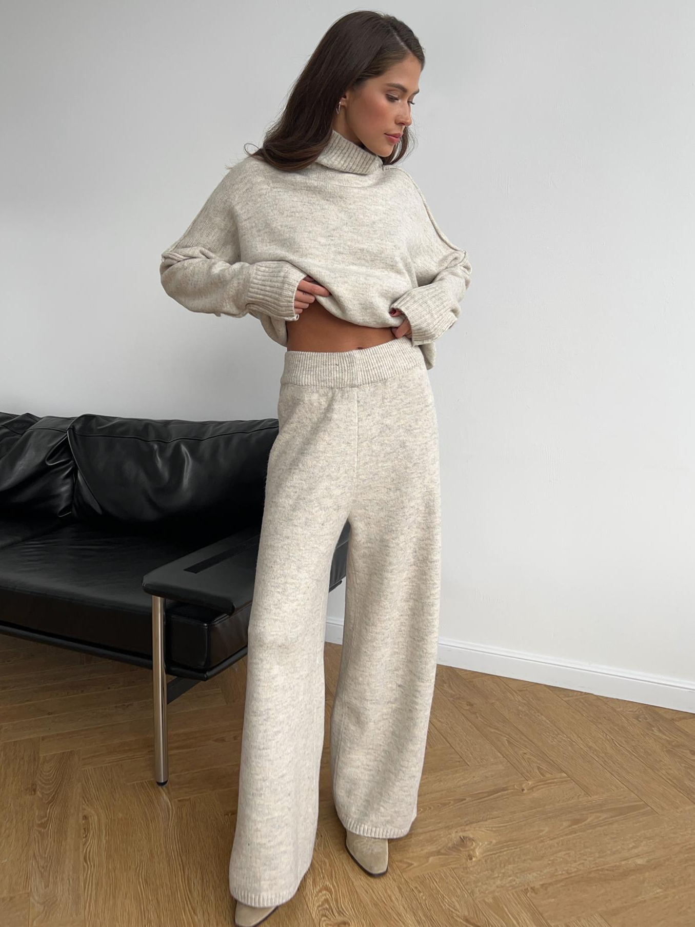 Romy | Ensemble Pantalon et Col Roulé Oversize Femme - Image 12
