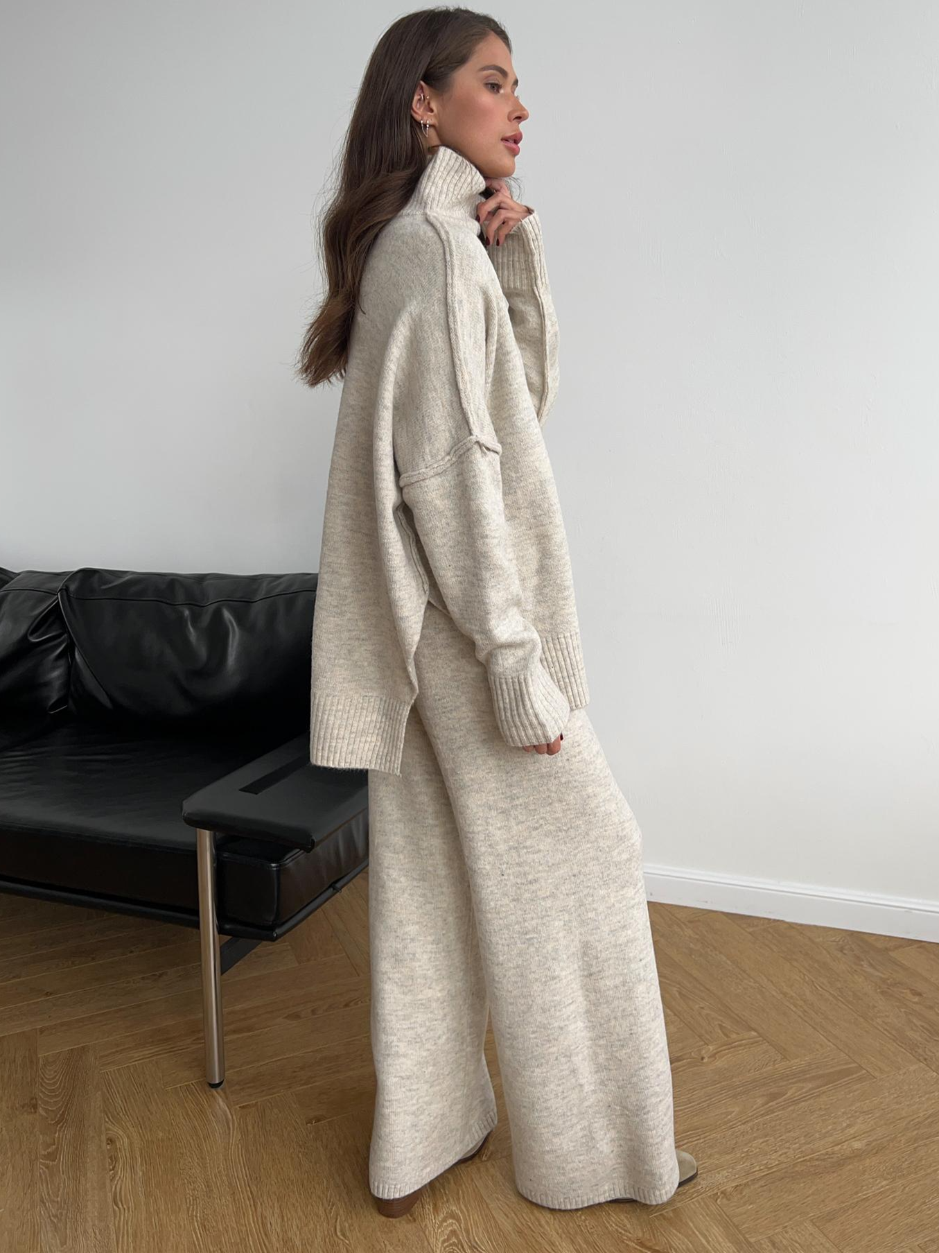 Romy | Ensemble Pantalon et Col Roulé Oversize Femme - Image 11