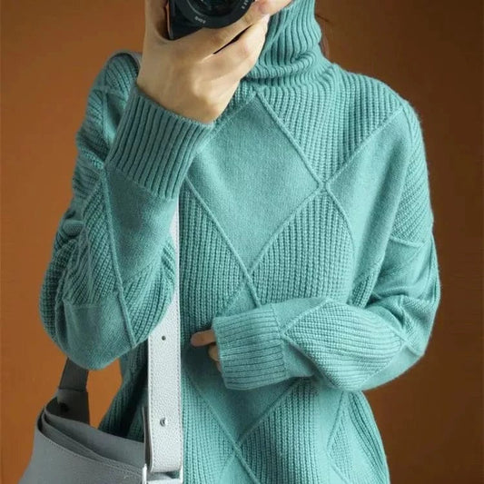Catherine | Pull Femme Col Roulé Coupe Décontractée - Image 1