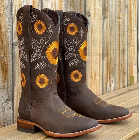 Elisabeth | Bottes de Cowboy Mi-Mollet Brodé pour Femme - Image 2