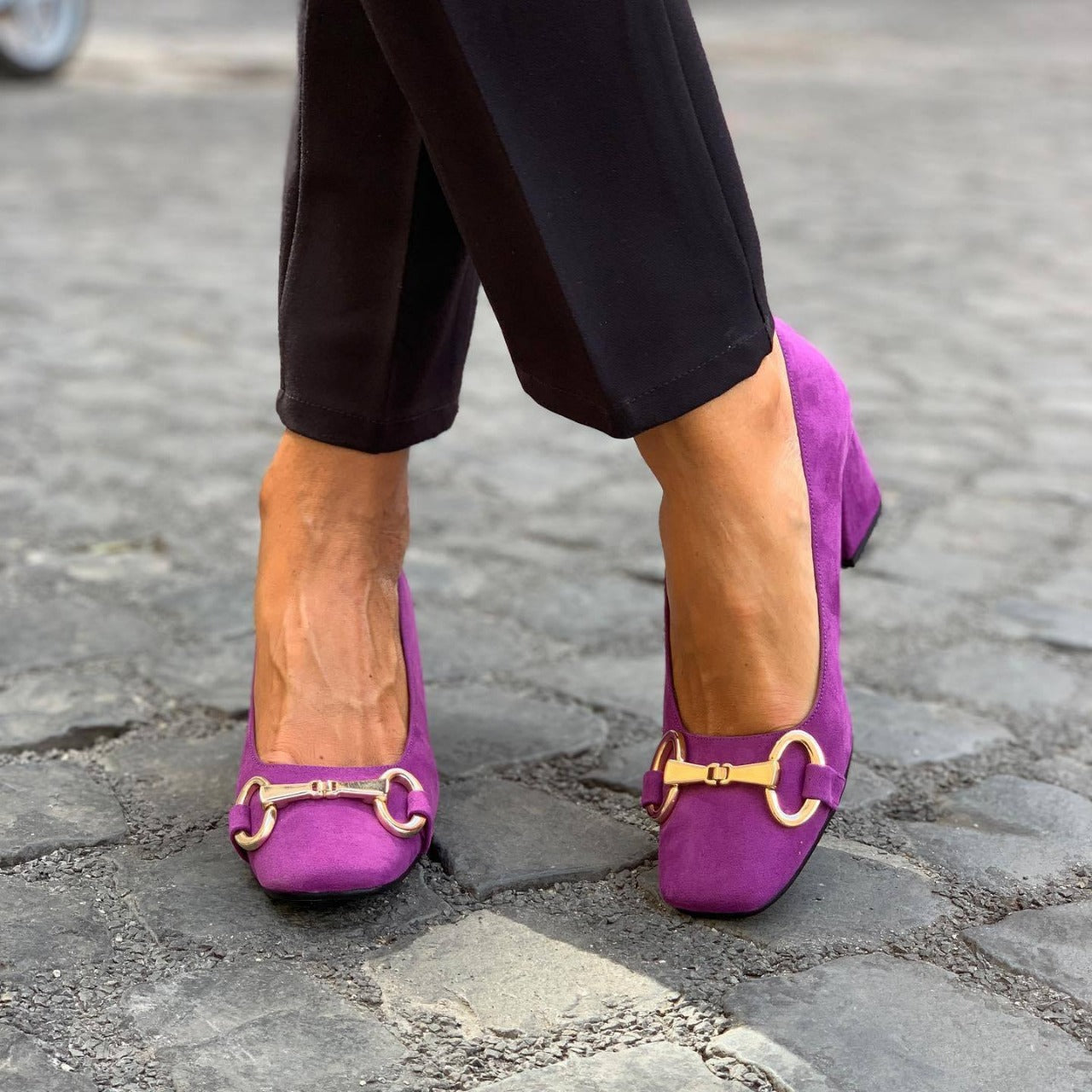 Image of Jensine | Dame Block Hæl Slip-On Pumps