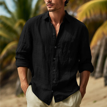 Bilal | Chemise à manches longues en lin pour hommes - Image 7
