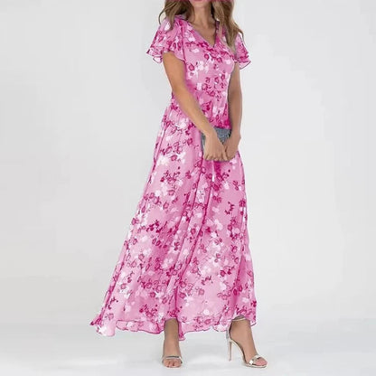 Image of Josefine | Dame V-Hals A-Linje Maxi Kjole