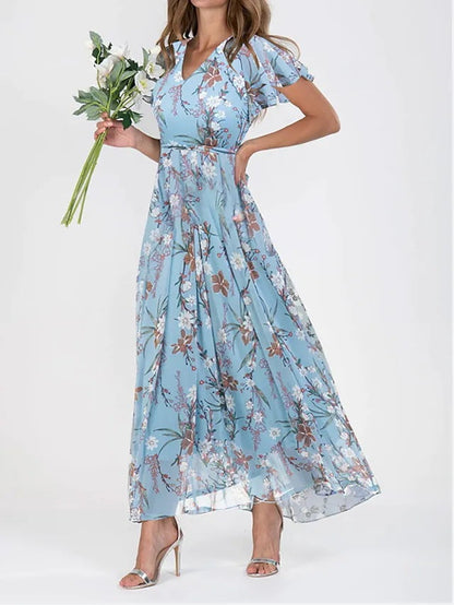 Image of Josefine | Dame V-Hals A-Linje Maxi Kjole