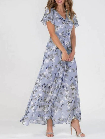 Image of Josefine | Dame V-Hals A-Linje Maxi Kjole
