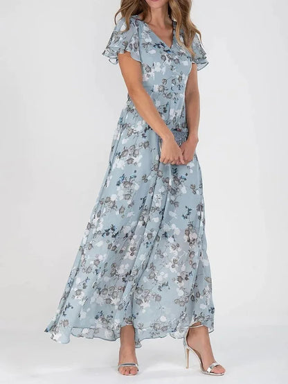 Image of Josefine | Dame V-Hals A-Linje Maxi Kjole