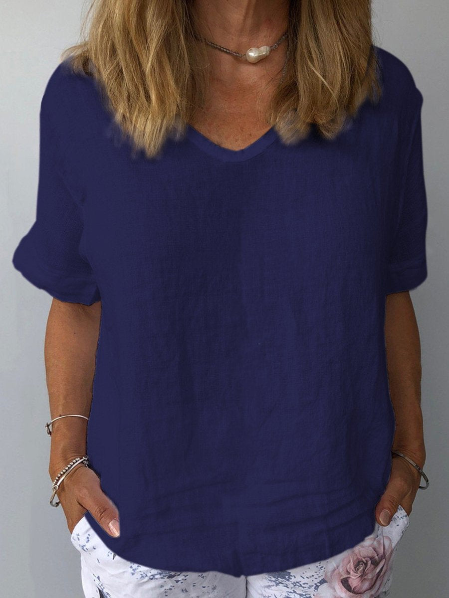 Souraya | Top décontracté en coton et lin pour femmes pour un style sans effort - Image 3