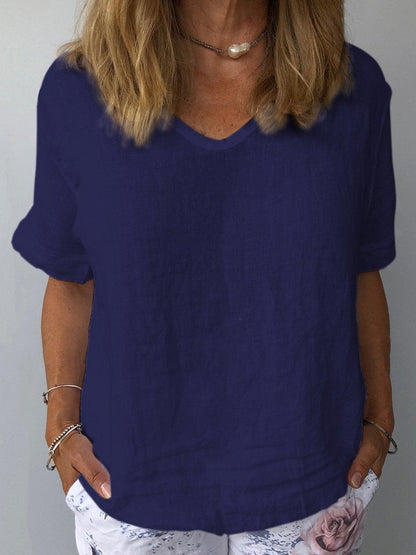 Souraya | Top décontracté en coton et lin pour femmes pour un style sans effort - Image 3
