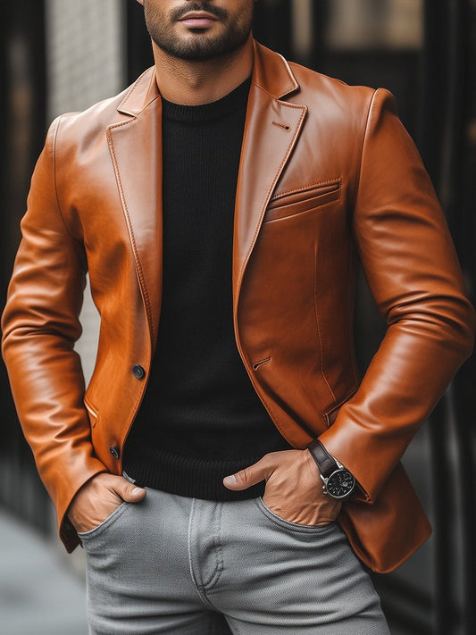 Julio | Blazer Homme Style Veste en Cuir - Image 2
