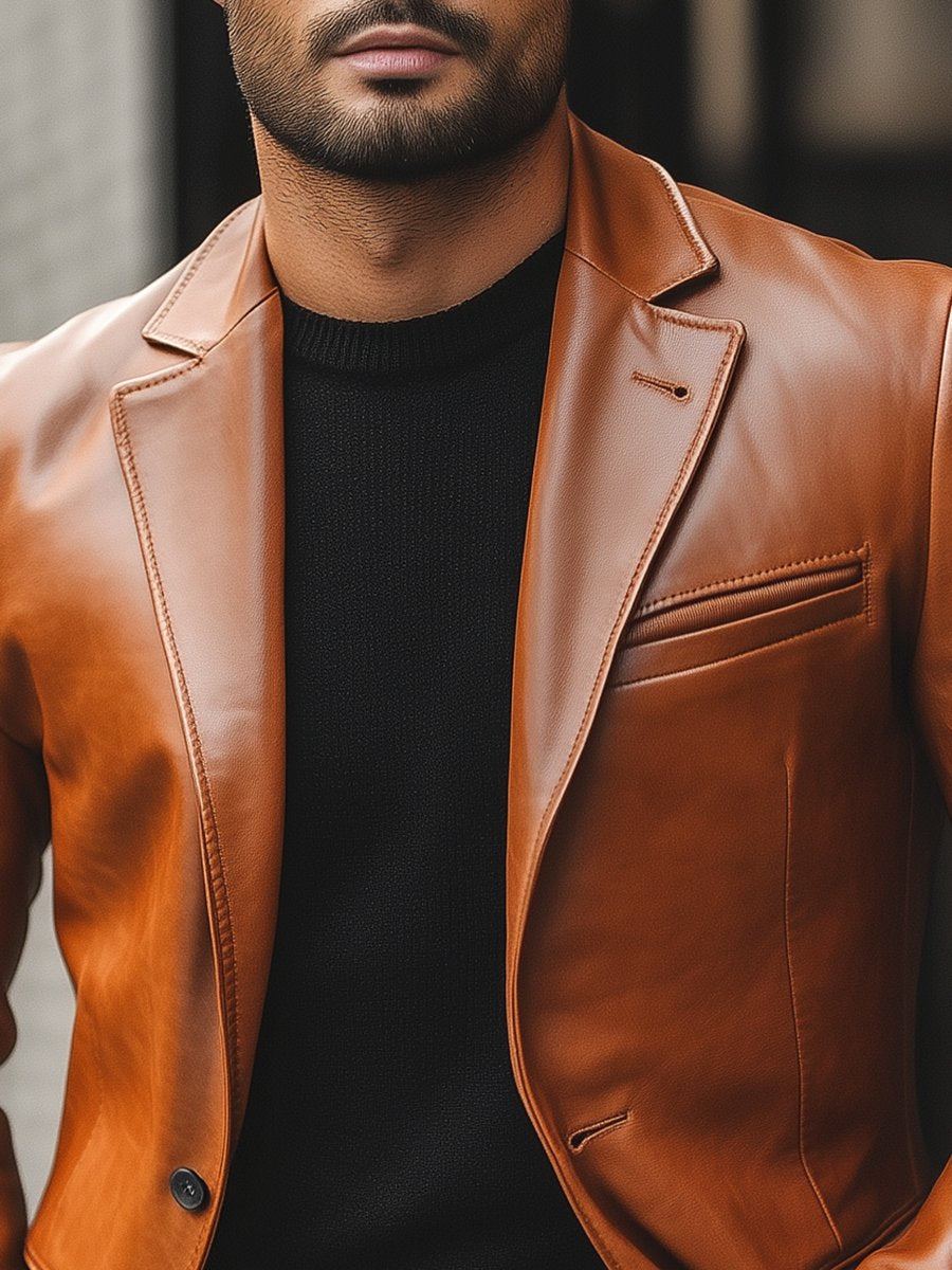 Julio | Blazer Homme Style Veste en Cuir - Image 5