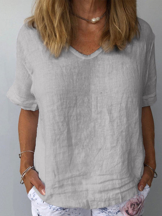 Souraya | Top décontracté en coton et lin pour femmes pour un style sans effort - Image 2