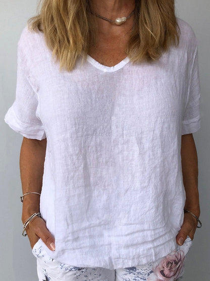 Souraya | Top décontracté en coton et lin pour femmes pour un style sans effort - Image 1