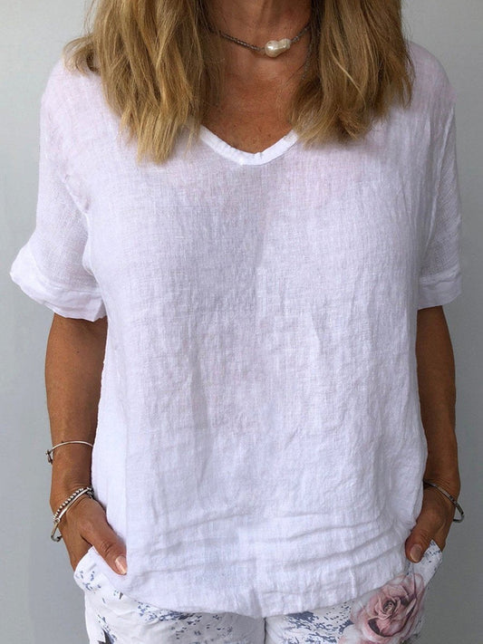 Souraya | Top décontracté en coton et lin pour femmes pour un style sans effort - Image 1