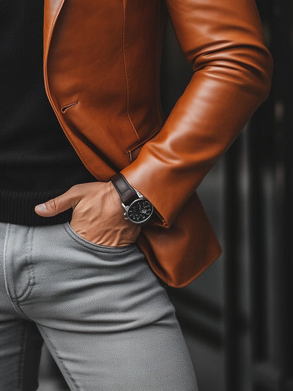 Julio | Blazer Homme Style Veste en Cuir - Image 6