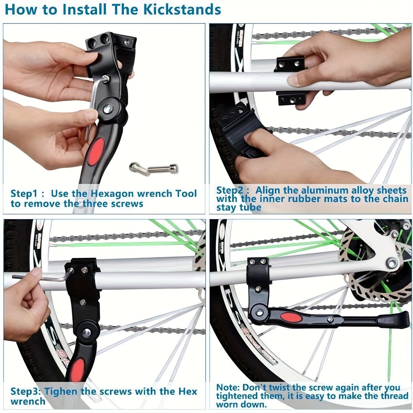 Justerbar Cykelstativ - Solid Side Kickstand til Cykler