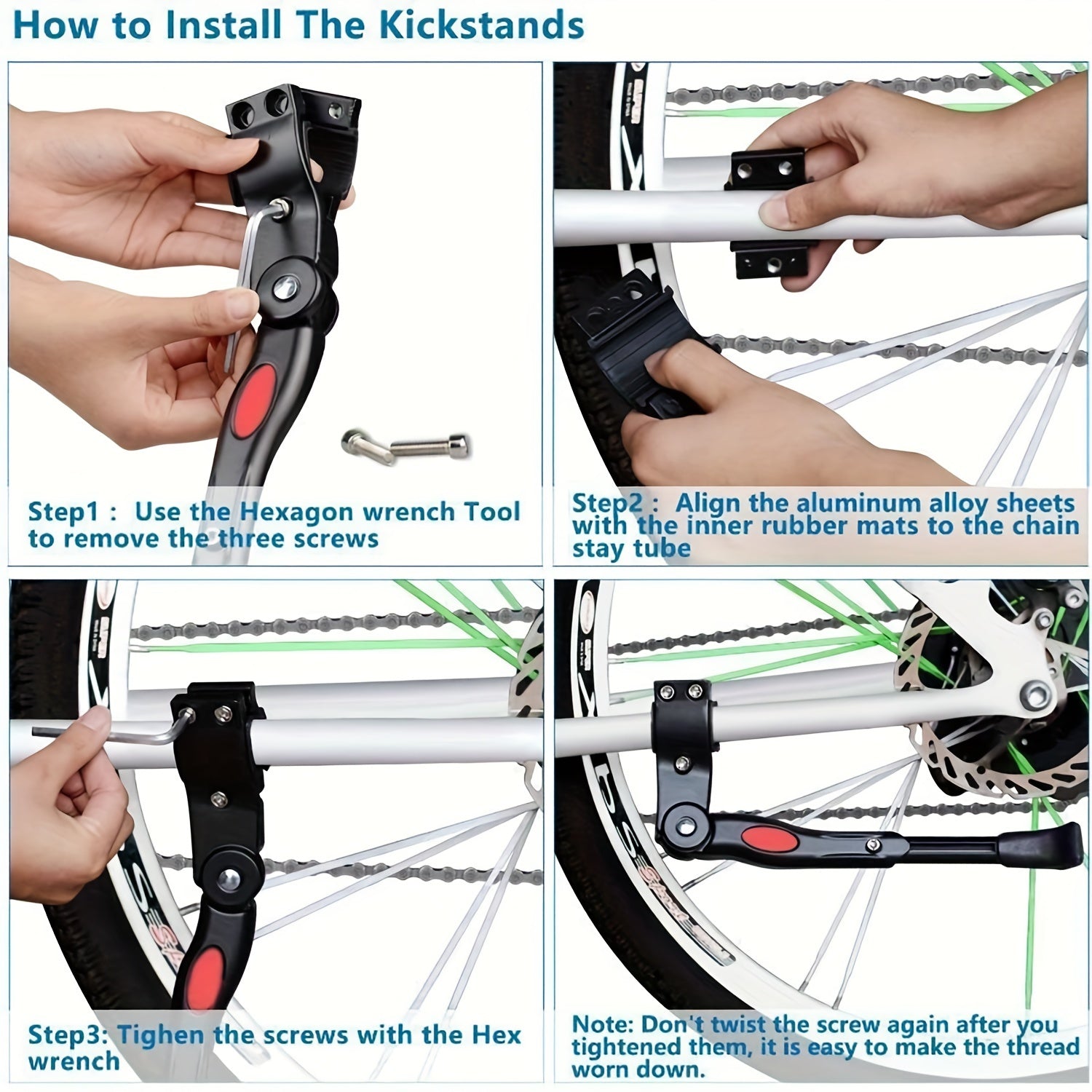 Justerbar Cykelstativ - Solid Side Kickstand til Cykler
