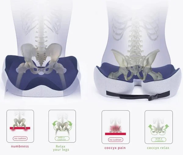Justerbar Hukommelsesskums Siddeben Lindringspude - Ergonomisk Komfort