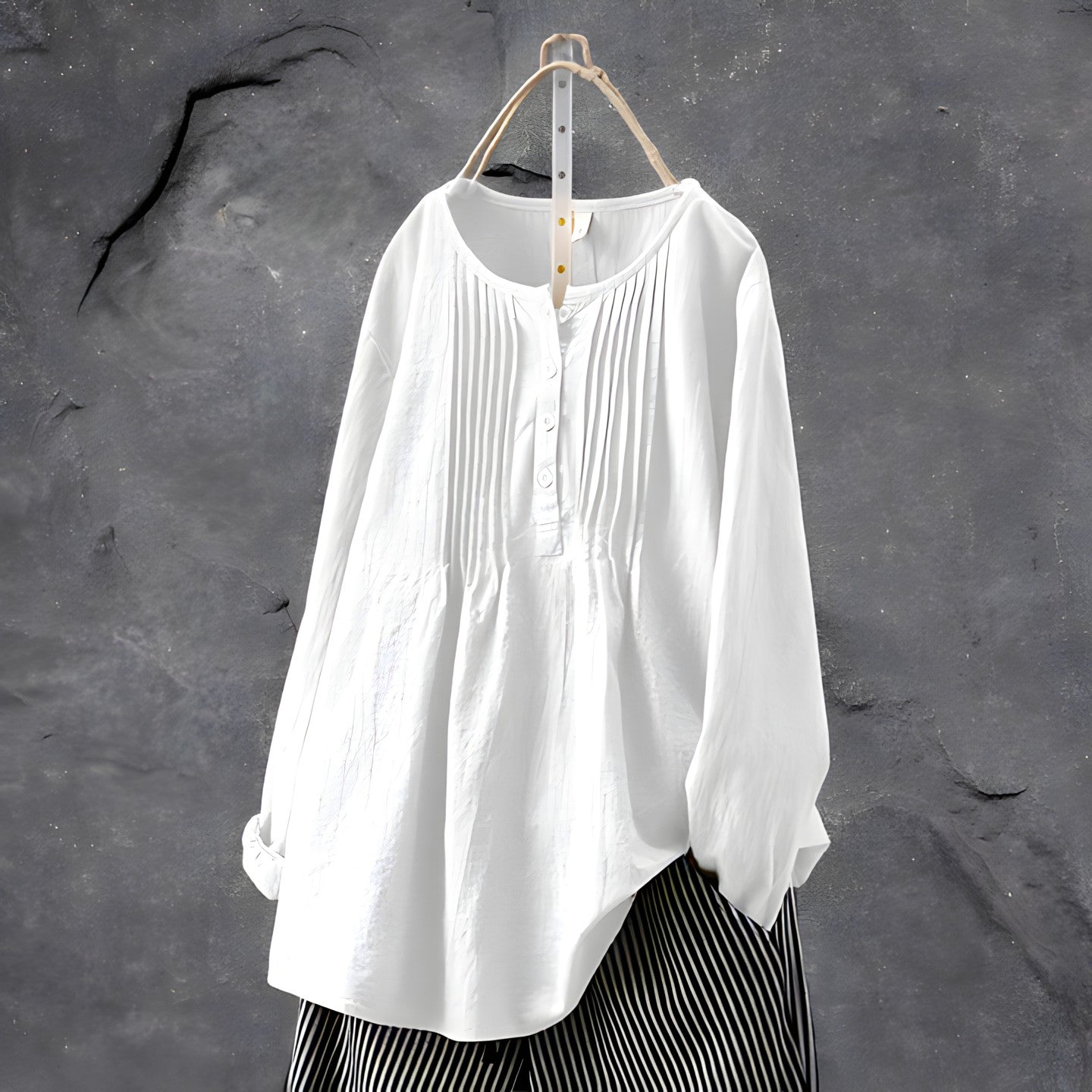 Image of Karla | Langærmet Dame Bluse med Knapper