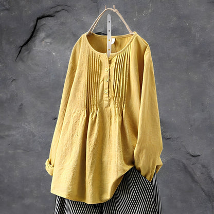 Image of Karla | Langærmet Dame Bluse med Knapper