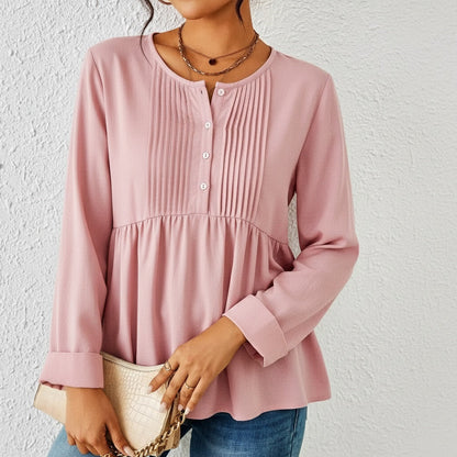 Image of Karla | Langærmet Dame Bluse med Knapper