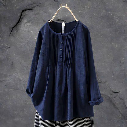 Image of Karla | Langærmet Dame Bluse med Knapper