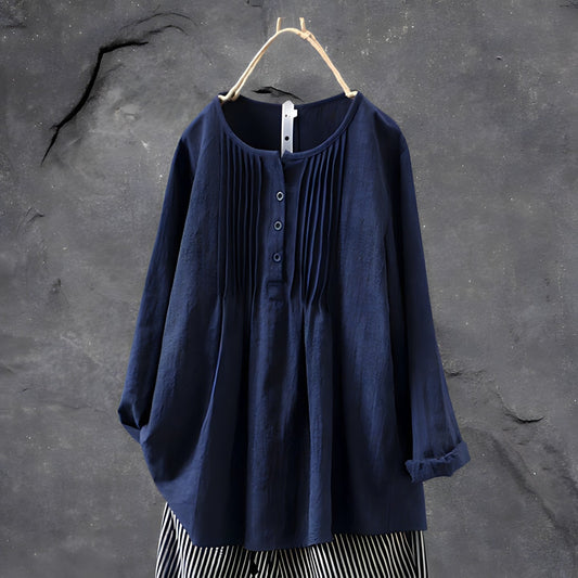 Image of Karla | Langærmet Dame Bluse med Knapper