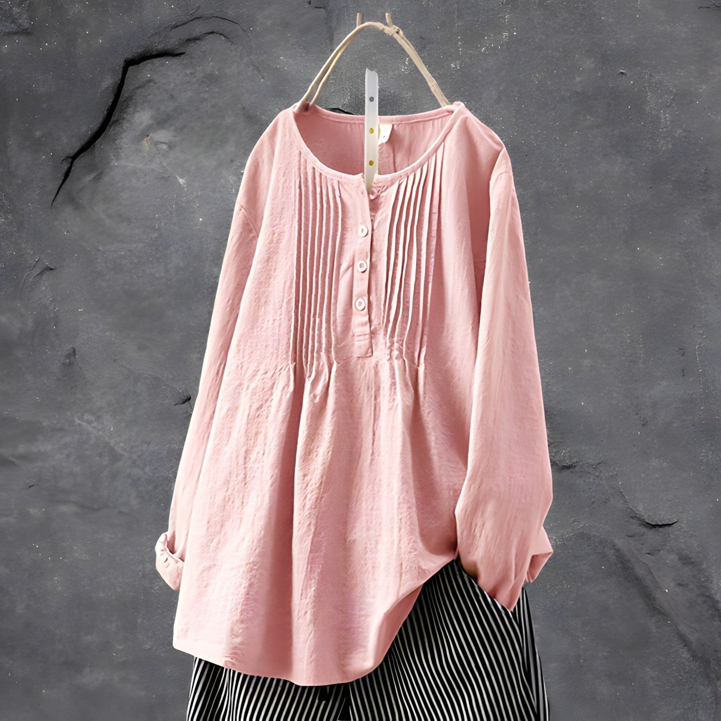 Image of Karla | Langærmet Dame Bluse med Knapper