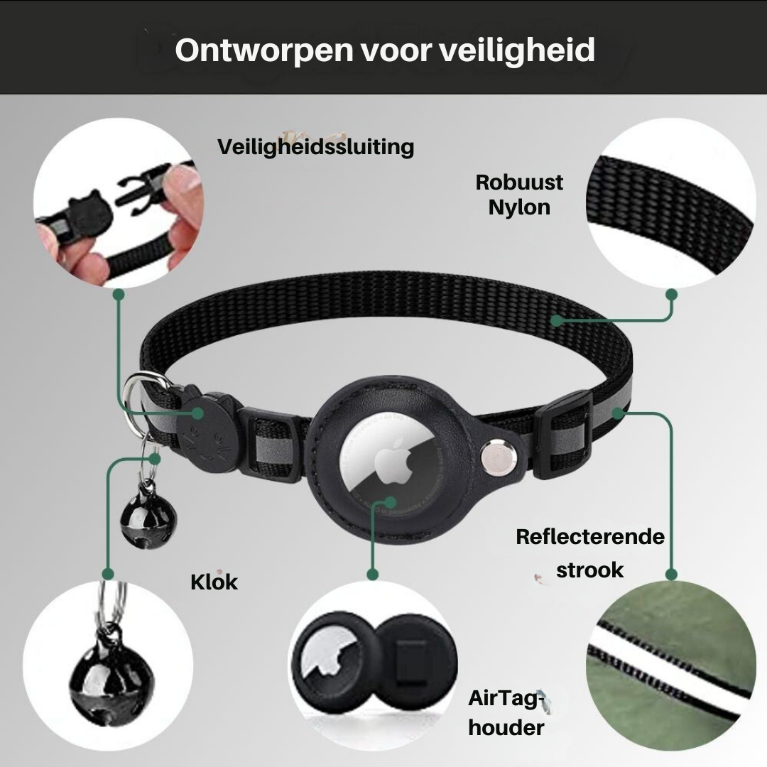 Kat GPS Tracker Halsbånd med Reflekterende Design