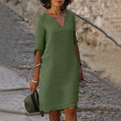 Image of Katja | Dame V-Hals Midi Kjole