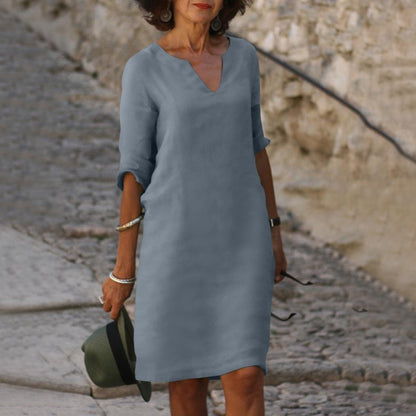 Image of Katja | Dame V-Hals Midi Kjole