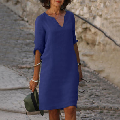 Image of Katja | Dame V-Hals Midi Kjole