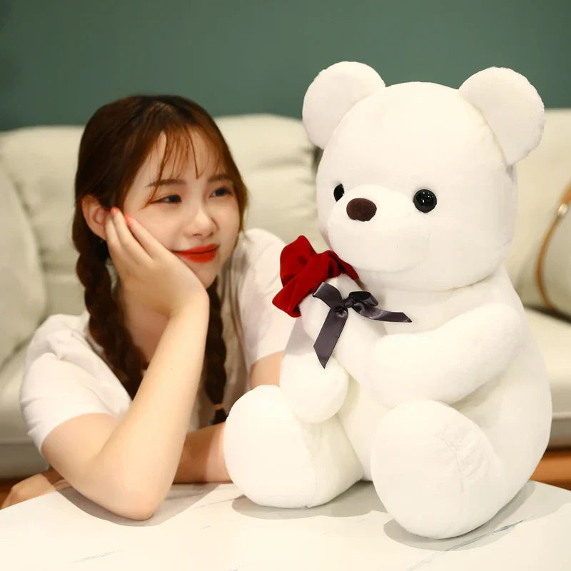 Kawaii Plush Bjørn med Rose – Sødt Gave til Valentinsdag, Blød Plush Bjørn, Perfekt til Dekoration