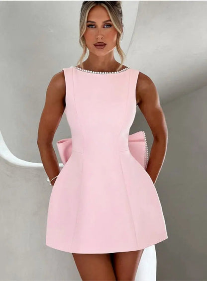 Image of Ketty | Dame Mini Kjole med Sløjfe på Ryggen