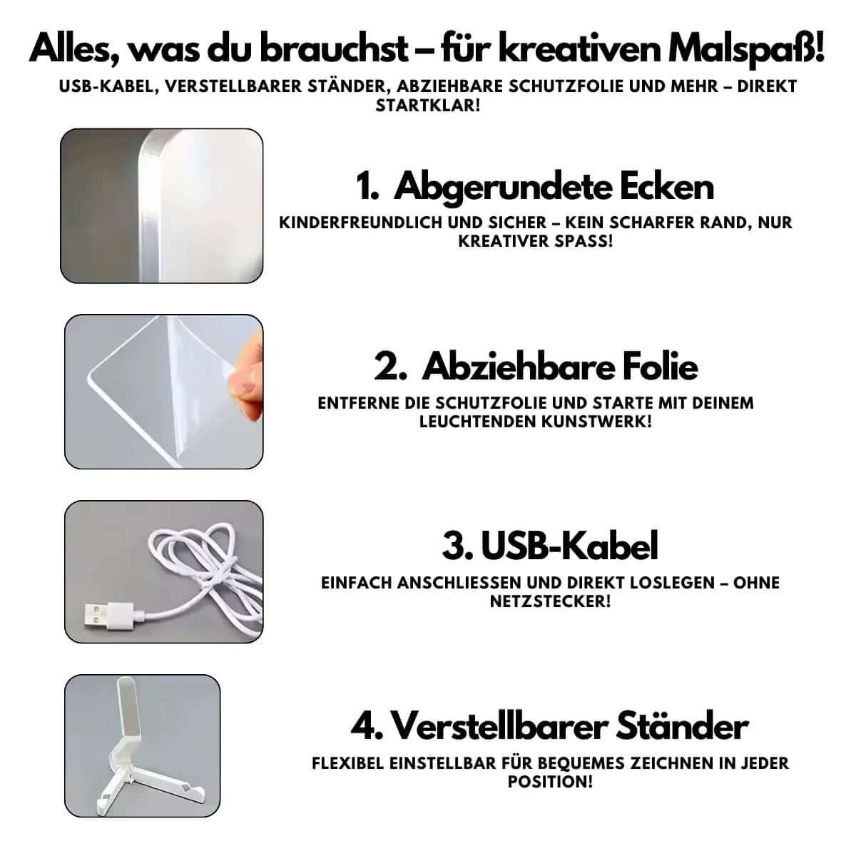 ✨ Kiddli - LED Tegnebræt til Kreativ Lysmaleri