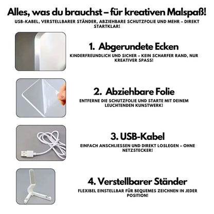 ✨ Kiddli - LED Tegnebræt til Kreativ Lysmaleri