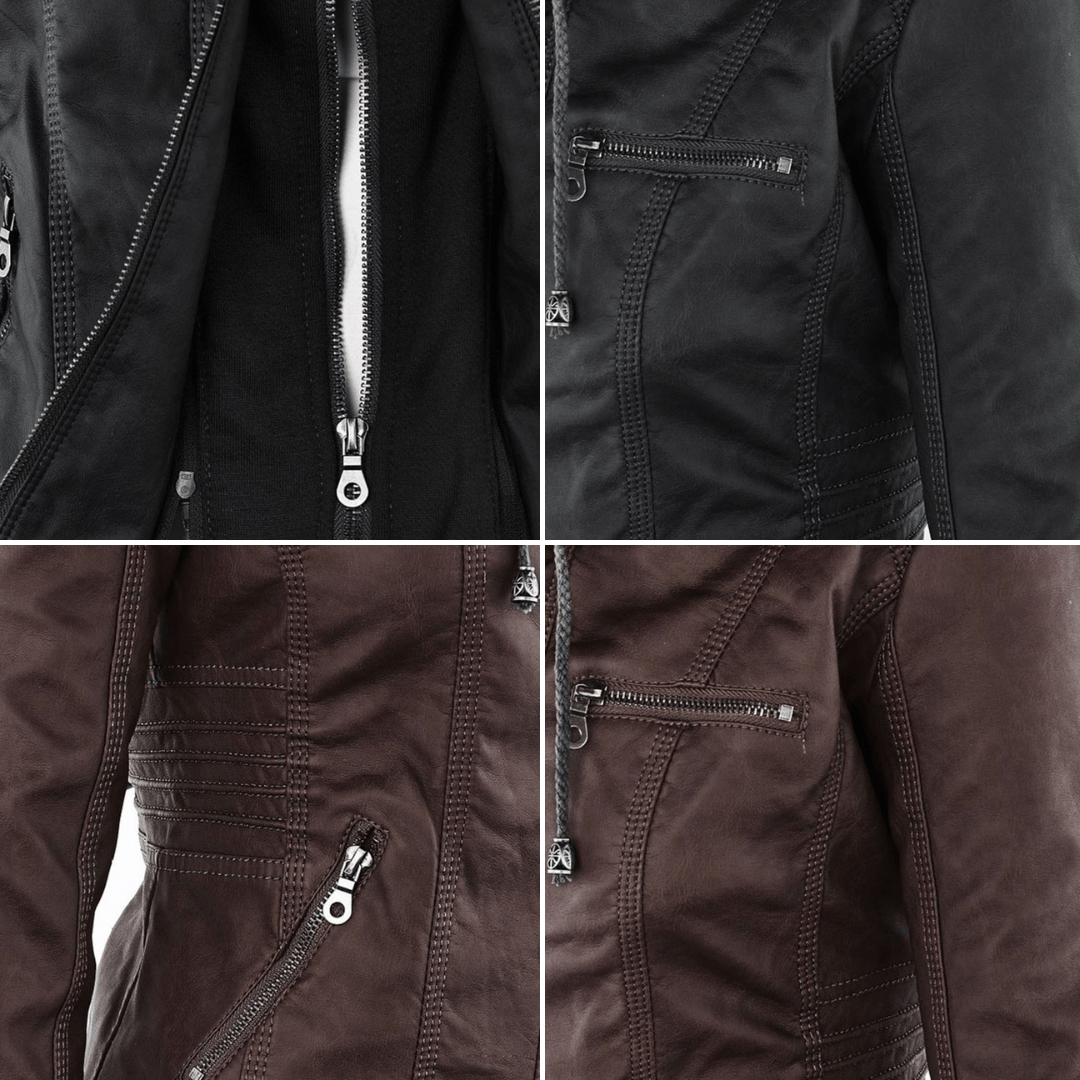 Erika | Veste de motard à capuche pour femme - Image 17