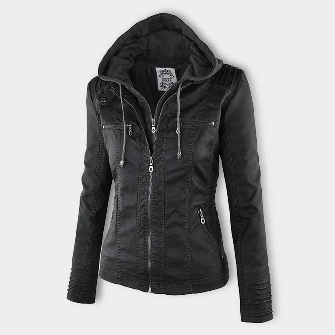 Erika | Veste de motard à capuche pour femme - Image 4