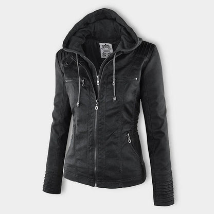 Erika | Veste de motard à capuche pour femme - Image 4