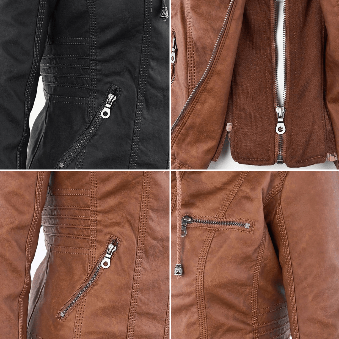 Erika | Veste de motard à capuche pour femme - Image 18