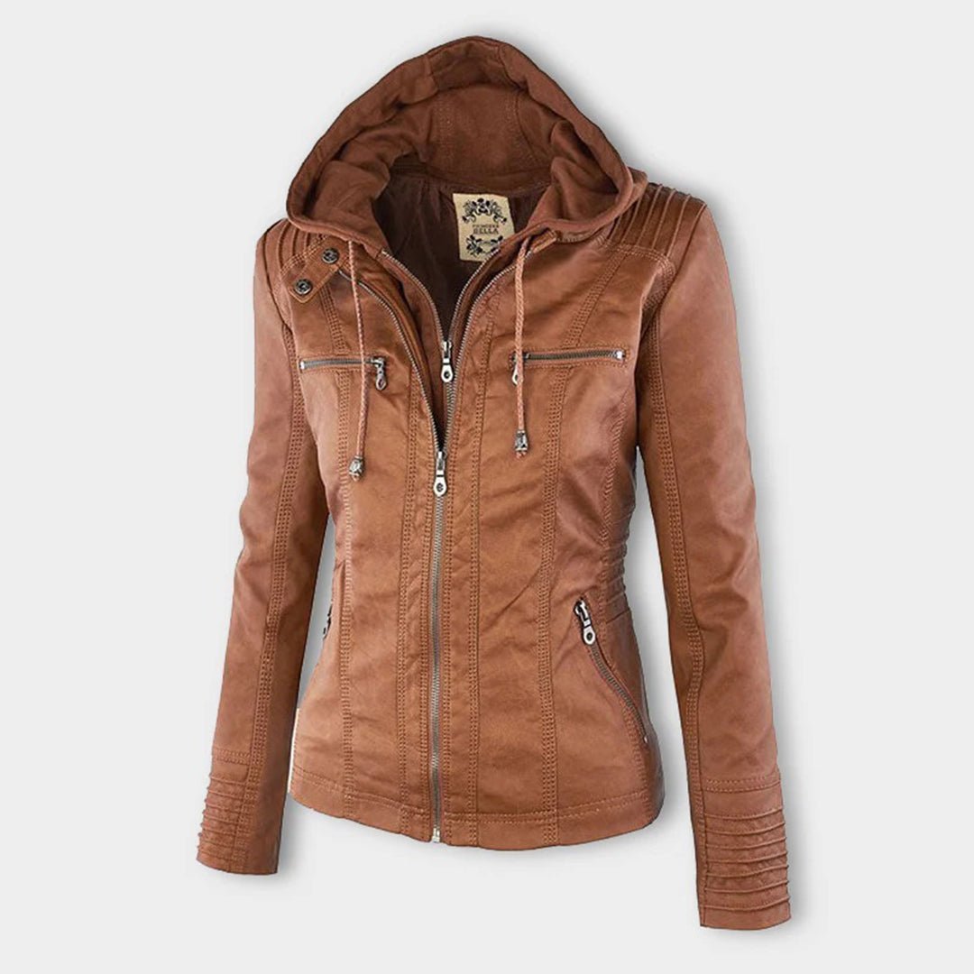 Erika | Veste de motard à capuche pour femme - Image 1